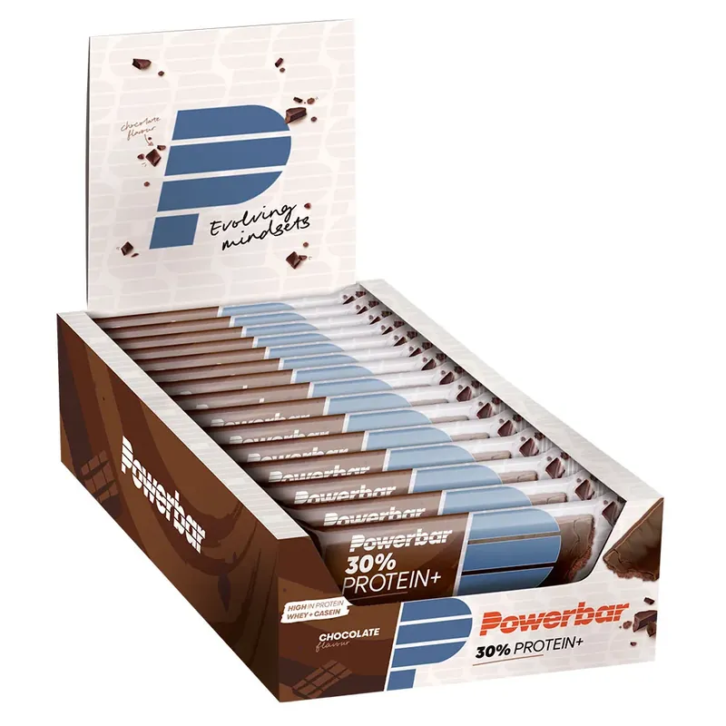 Retour Gratuit Powerbar Boîte de barres protéinées Plus 30% Chocolat 55g 15 unités