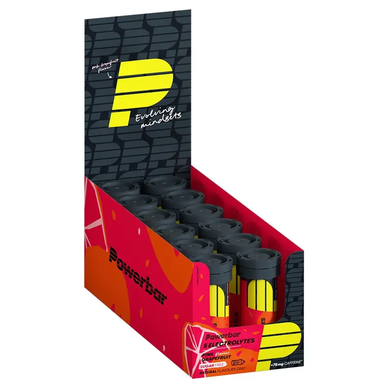 Promotion Saisonnière Powerbar Boîte de comprimés 5 Electrolytes Pamplemousse Rose 40g 12 unités
