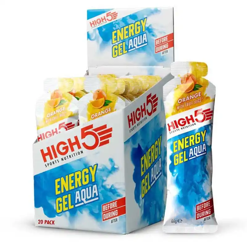 Offre Spéciale High5 Boîte de gels énergétiques Aqua Orange 66g 20 unités