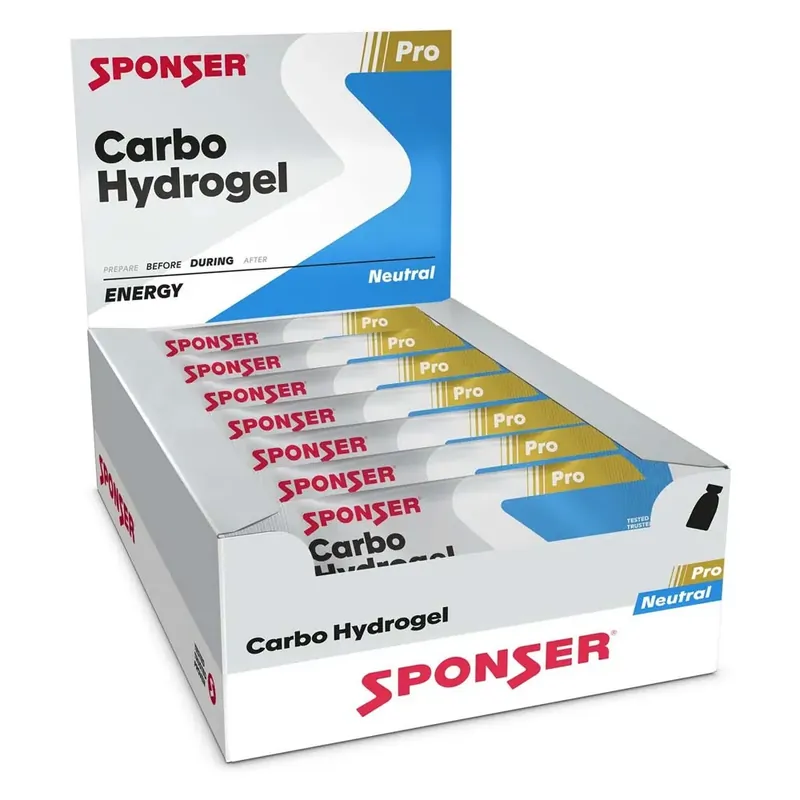 Sponser Sport Food Boîte de gels énergétiques Carbo Hydrogel Saveur Neutre 60g 20 unités Prix Cassé