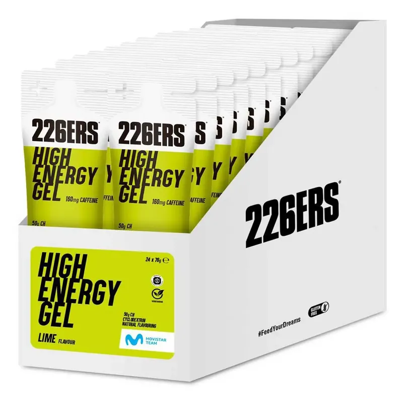 226ERS Boîte de gels énergétiques High Energy Caffeine Lime 76g 24 unités Meilleure Vente