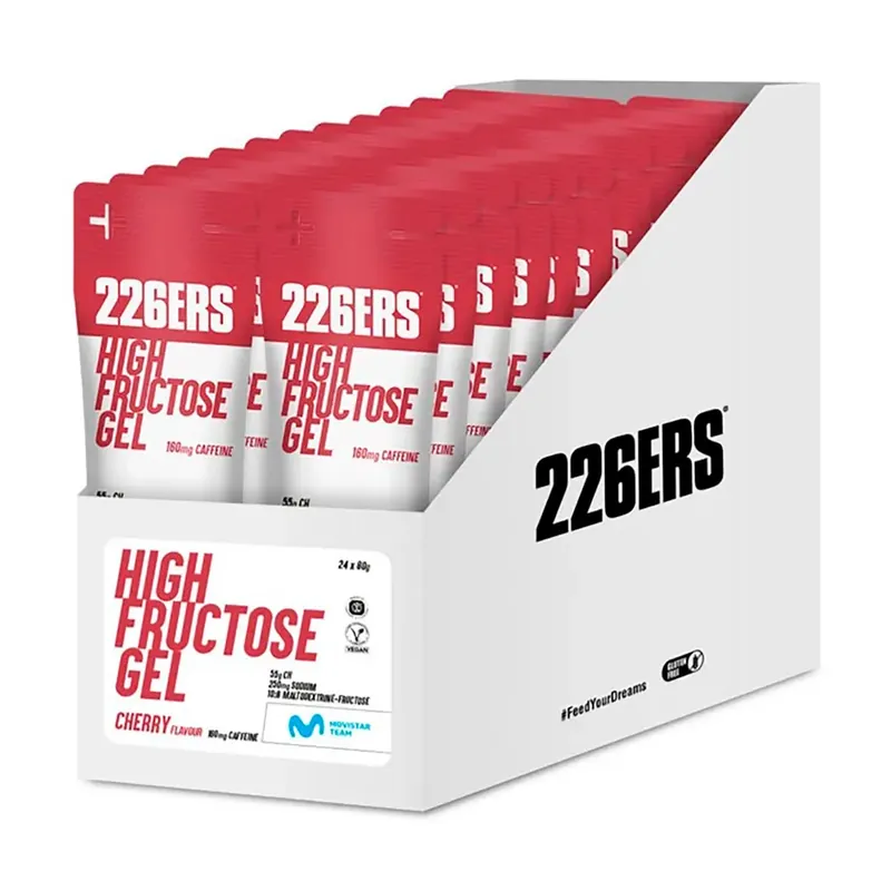 Nouveauté 226ERS Boîte de gels énergétiques High Fructose 160Mg Cerise 80g 24 unités