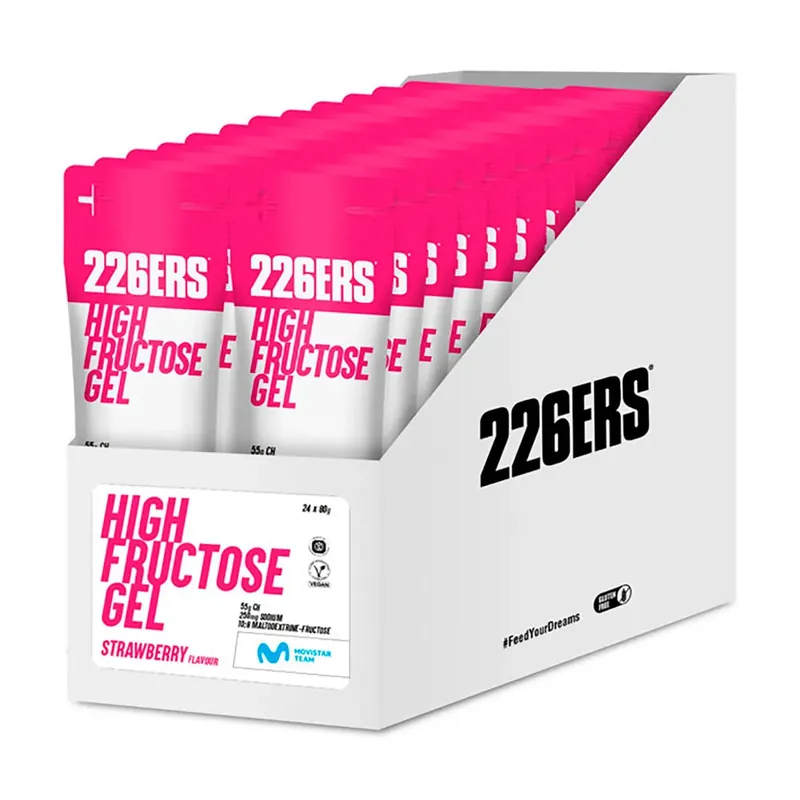 Prix Réduit 226ERS Boîte de gels énergétiques High Fructose Fraise 80g 24 unités