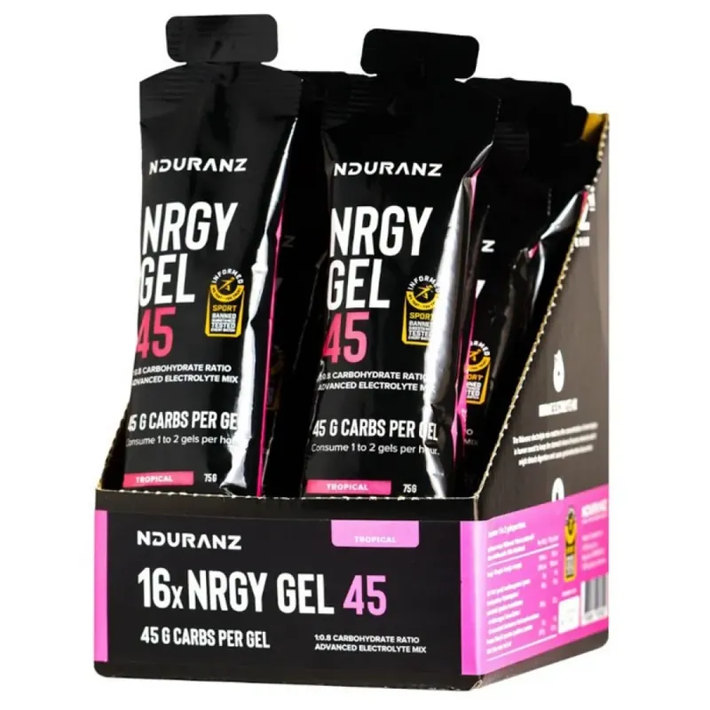 Prix Cassé Nduranz Boîte de gels énergétiques Nrgy 45 Exotique 75g 16 unités