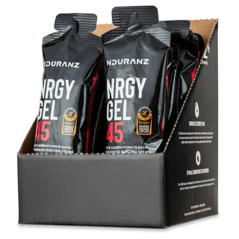 Quantité Limitée Nduranz Boîte de gels énergétiques Nrgy 45 Fraise 75g 16 unités