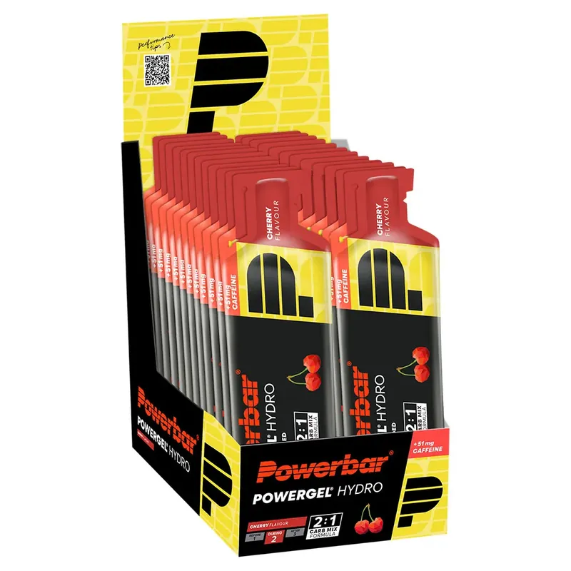 Powerbar Boîte de gels énergétiques Powergel Hydro Cerise 67ml 24 unités Paiement Sécurisé