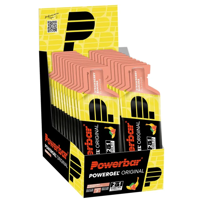Expédié Aujourd'hui Powerbar Boîte de gels énergétiques PowerGel Original Fraise et banane 41g 24 unités