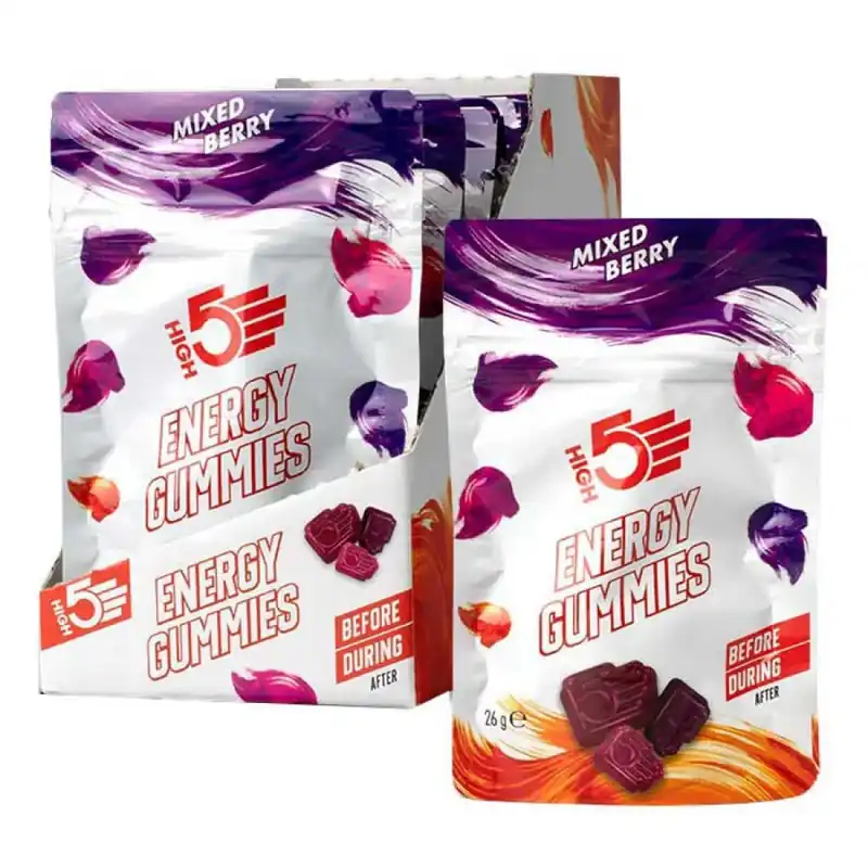 High5 Boîte de gommes énergétiques Baie 26g 10 unités Dernier Modèle