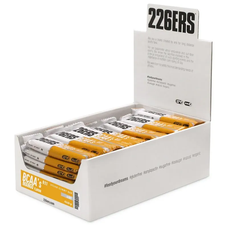 Bon Marché 226ERS Boîte de gommes énergétiques BCAA´s Vegan Mango 30g 42 unités