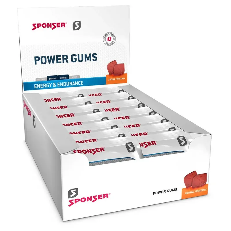 Top Vente Sponser Sport Food Boîte de gommes énergétiques Power Gums Mélange De Fruits 75g 20 unités