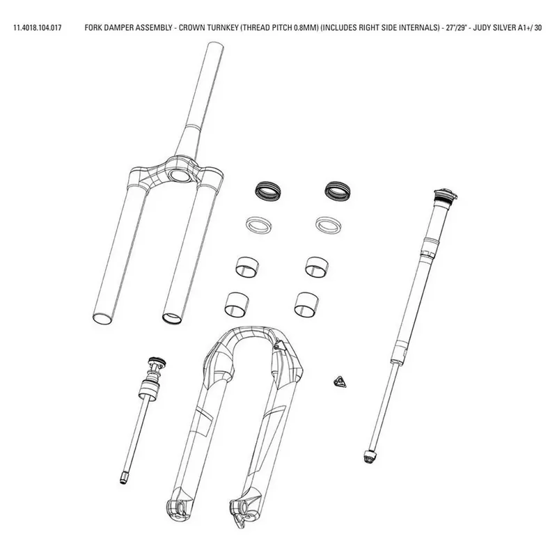 Offre Limitée RockShox Cartouche Fork Damper Assembly Judys/30 Silver Turnkey Crown
