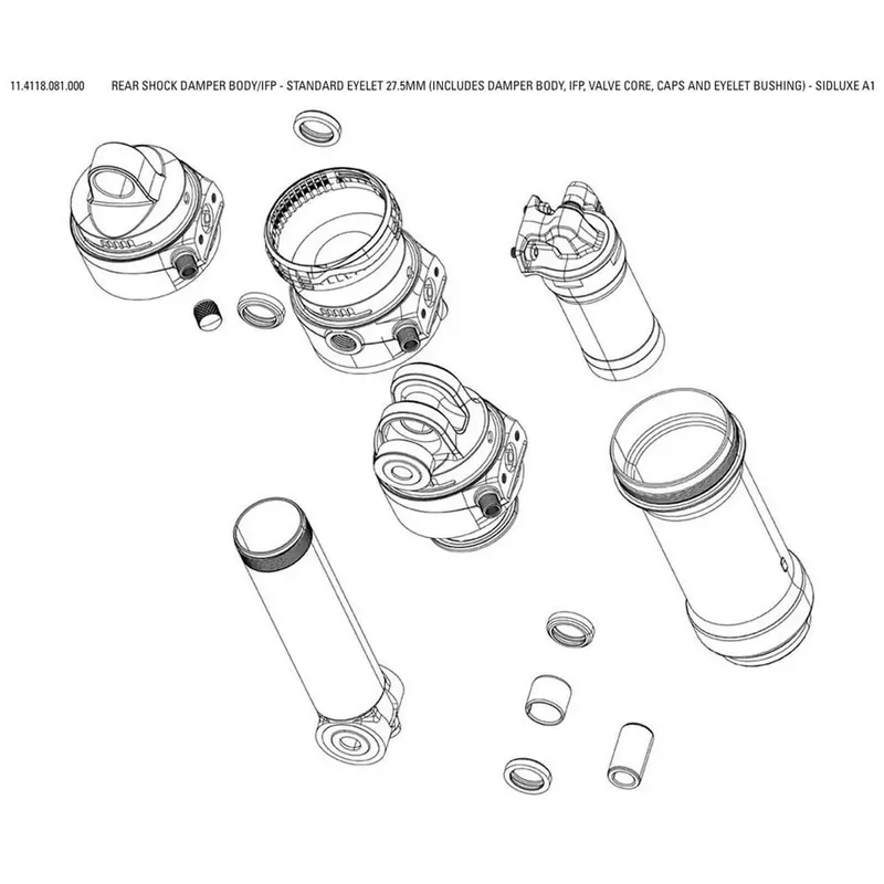 RockShox Corps d´amortisseur arrière/IFP Sidluxe Standard Eyelet Satisfait Ou Remboursé