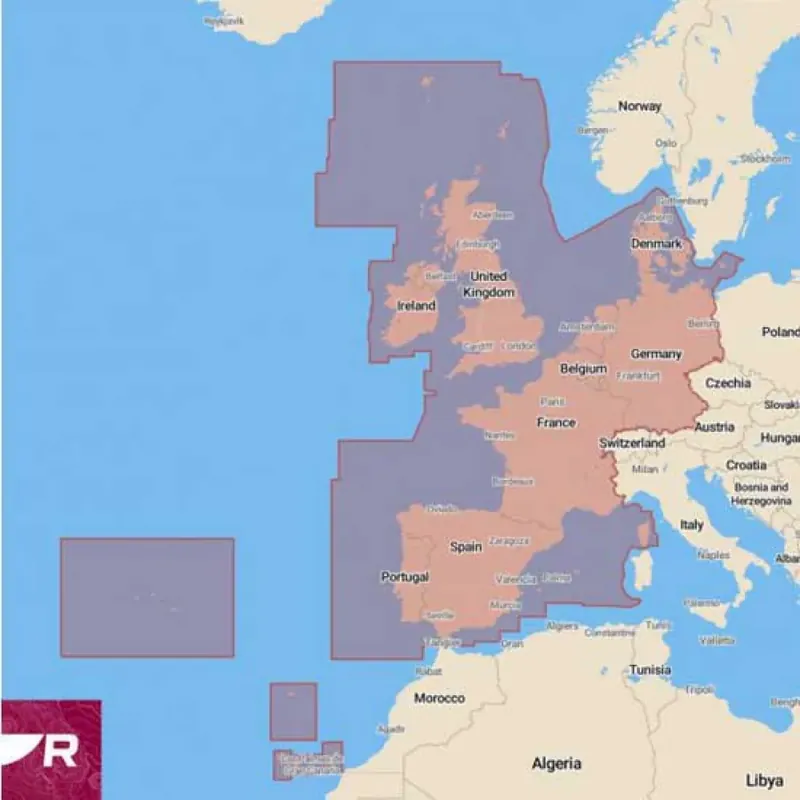 Raymarine Carte de l´Europe Occidentale Préchargée LightHouse SD 32 Go Nouvelle Collection