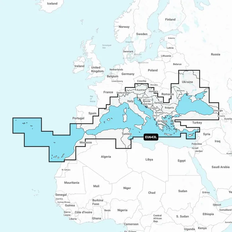Garmin Cartes marines Navionics+™ pour la Méditerranée et la mer Noire Achat Immédiat