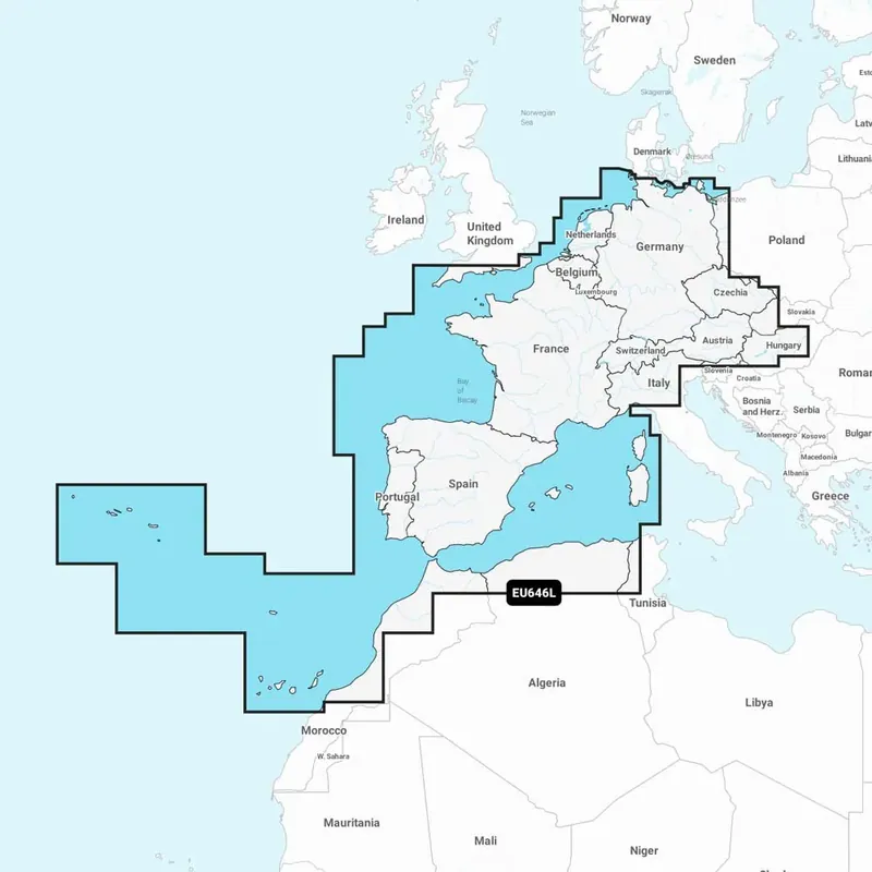 Garmin Cartes marines Navionics+™ pour l´Europe centrale et occidentale Pas Cher