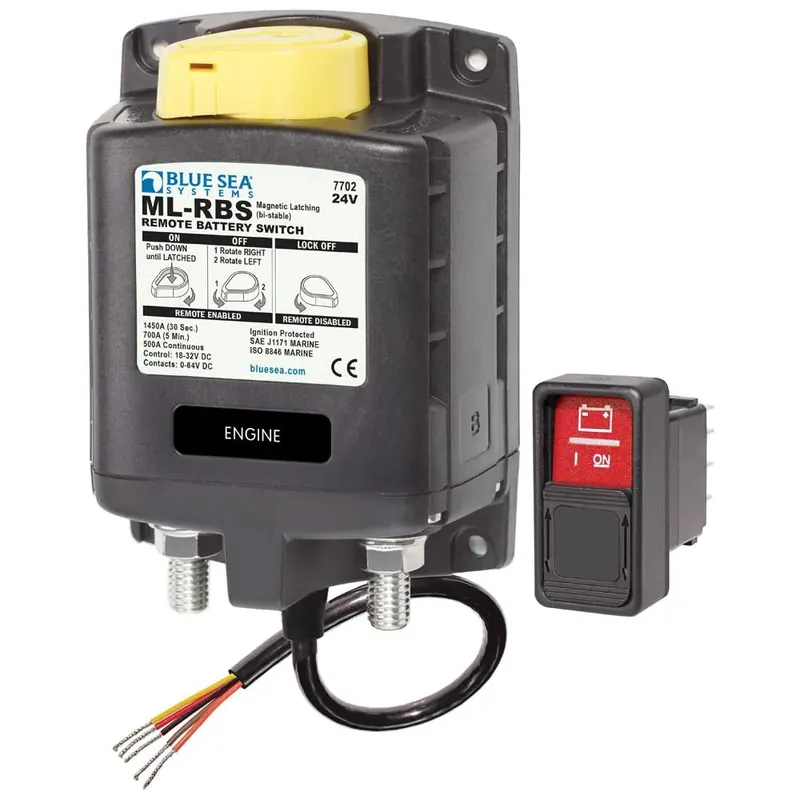 Haute Qualité Blue Sea Systems Coupe-batterie à distance avec isolateur à commande manuelle 24V