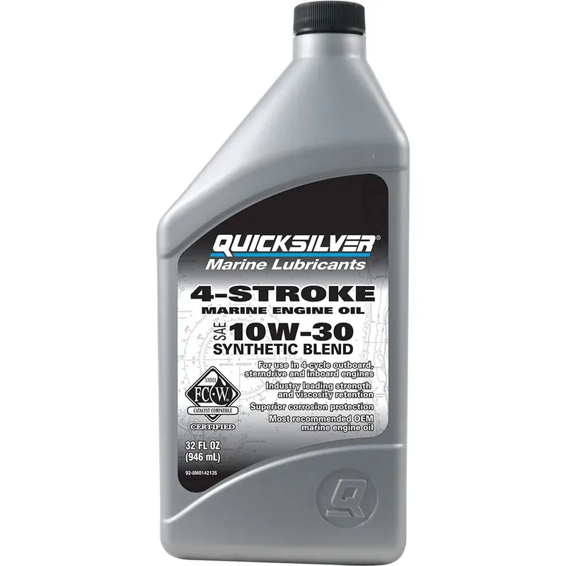 Nouveauté Quicksilver Boats Huile moteur marine synthétique mélange 4 temps FCW 10W30 1L 6 unités