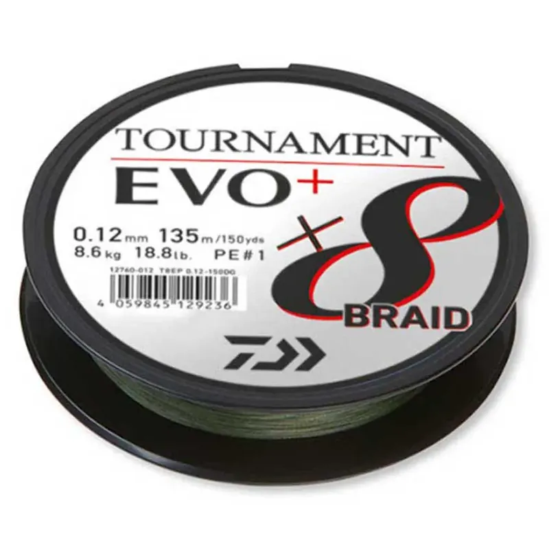 Retour Gratuit Daiwa Ligne tressée Tournament Evo Plus 135 m