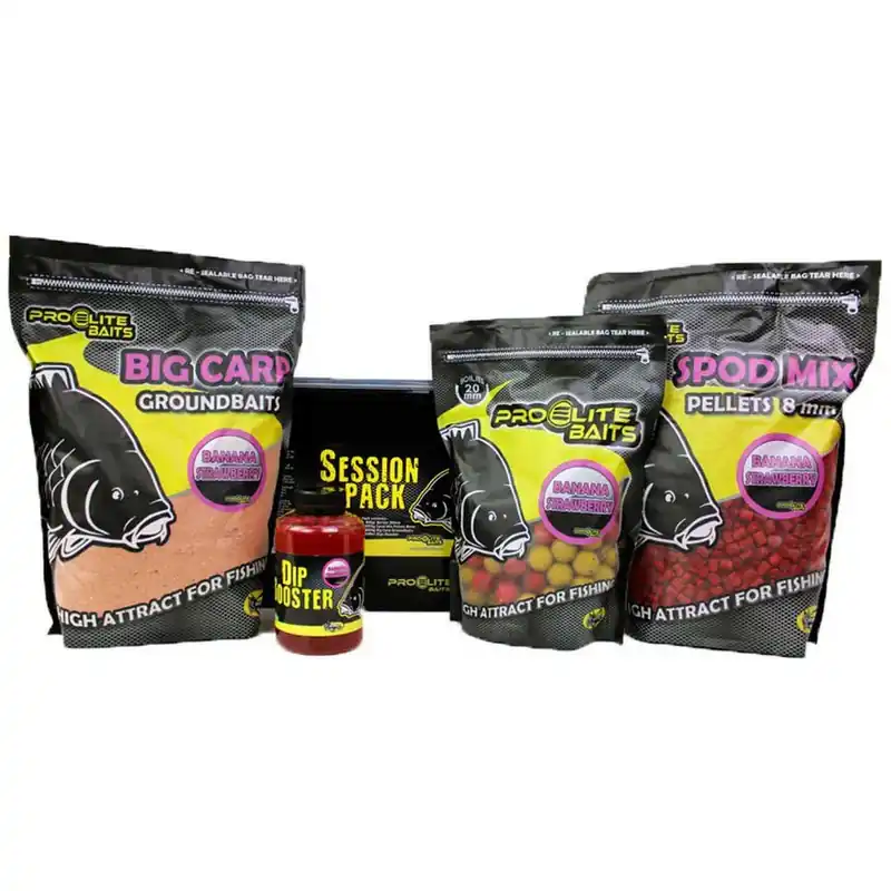 Usine Directe Pro Elite Baits Paquet d´appâts de pêche Classic Fraise et banane