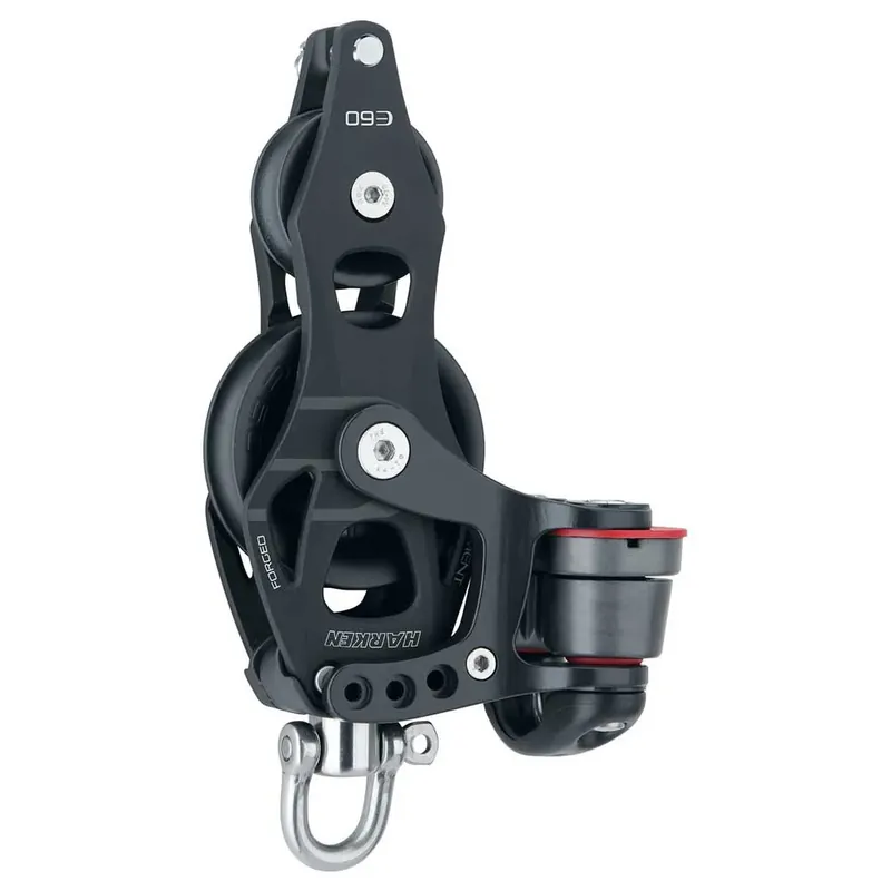 Harken Poulie pivotante Element Fiddle avec came de 150 mm et poulie à crochet 60 mm Dernier Modèle