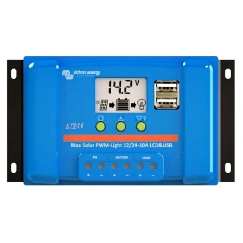 Usine Directe Victron Energy Régulateur Solaire PWM-LCD & USB Bleu 12/24V 10A