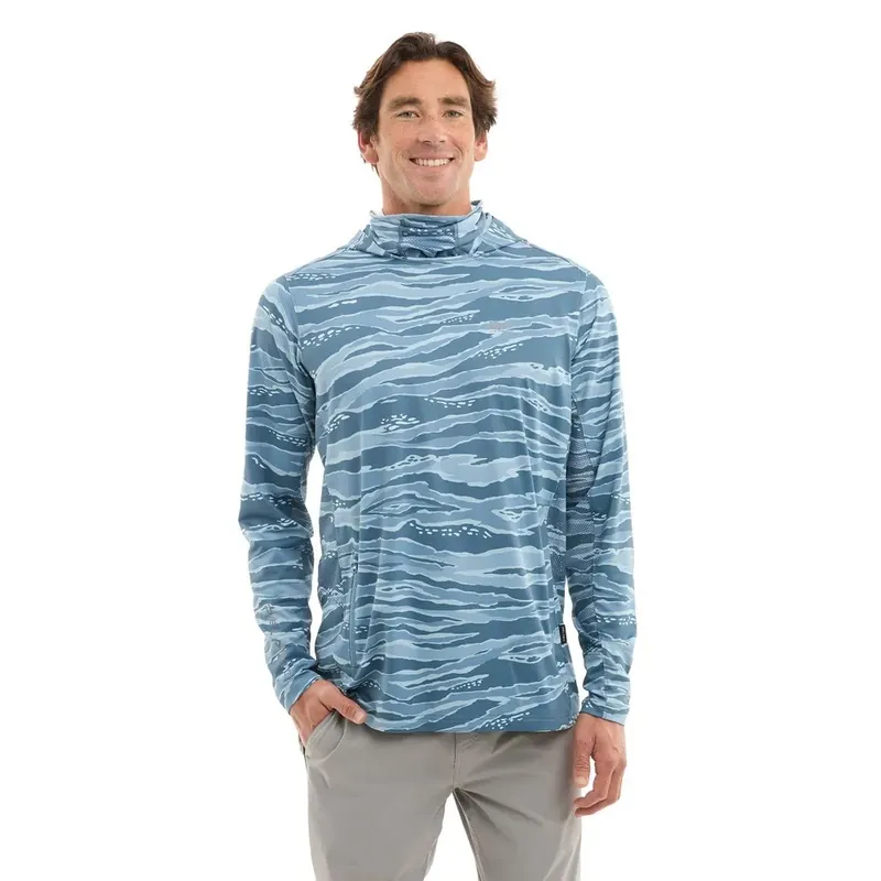 Pelagic T-shirt à manches longues à capuche UV Exo Tech Wahoo Promotion Saisonnière