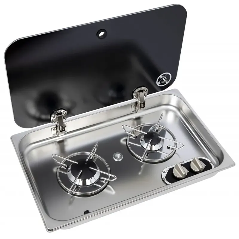 Navy Load Table de cuisson 2.8 kW avec couvercle 2 feux Meilleur Choix