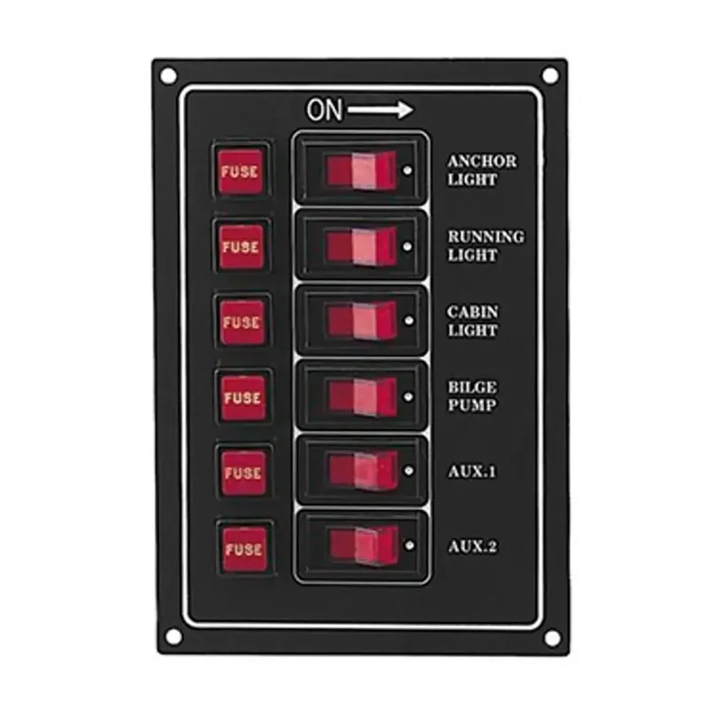 Plastimo Tableau électrique vertical à 6 interrupteurs Paiement Sécurisé