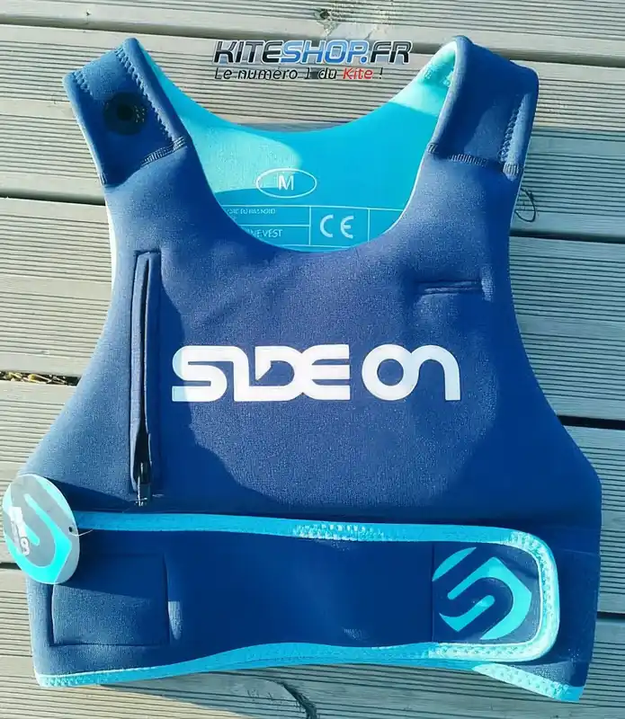 GILET VESTE KITESURF SIDE ON BLEU Seulement Aujourd'hui