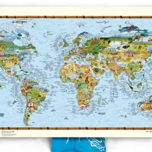 Awesome Maps - Poster Carte du Monde - Surf Trip Re-writable Achetez Aujourd'hui