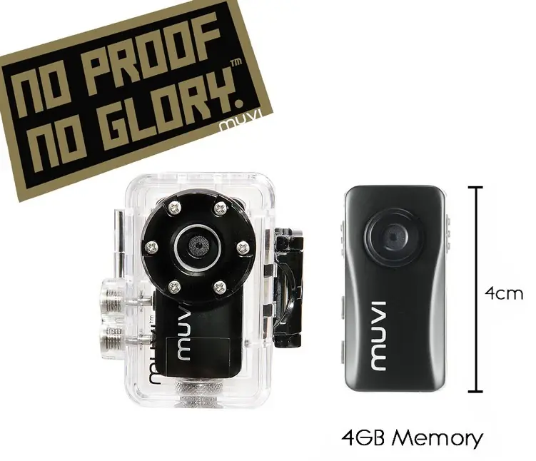 Kit Caméra VEHO Muvi Atom “No Proof No Glory” Handsfree Camcorder Offre Spéciale