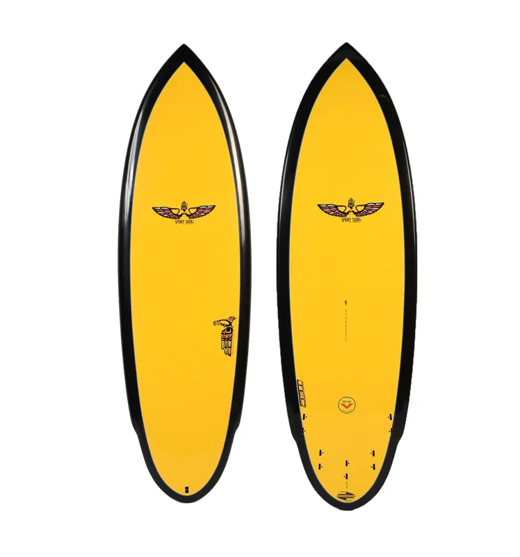 BOARDWORKS - Planche de Surf Von Sol Shadow yellow / black (epoxy) Expédition Rapide