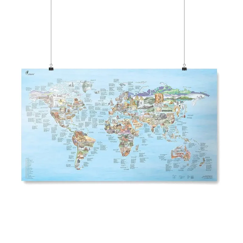 Awesome Maps - Poster Carte du Monde Climbing Map Re-writable Solde
