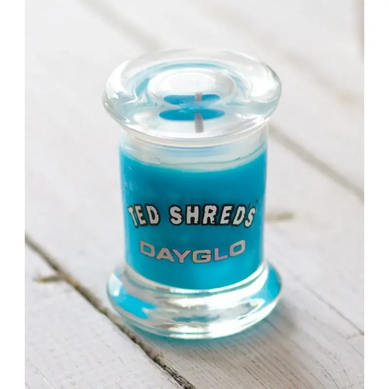 Bougie TED SHRED‘S Surfwax Candle Dayglo - Bleu 4 Oz Usine Directe