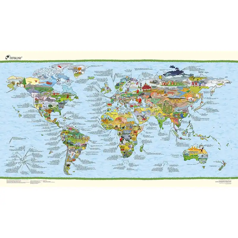 Awesome Maps - Poster Carte du Monde Football Map Re-writable Seulement Aujourd'hui