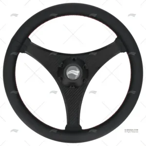 VOLANT EN CUIR 350mm NOIR SURP. ROUGE IMNASA Super Prix