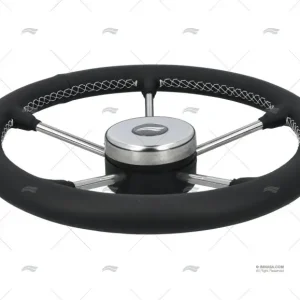 VOLANT EN CUIR 350mm NOIR SURP. BLANC IMNASA Vente Flash